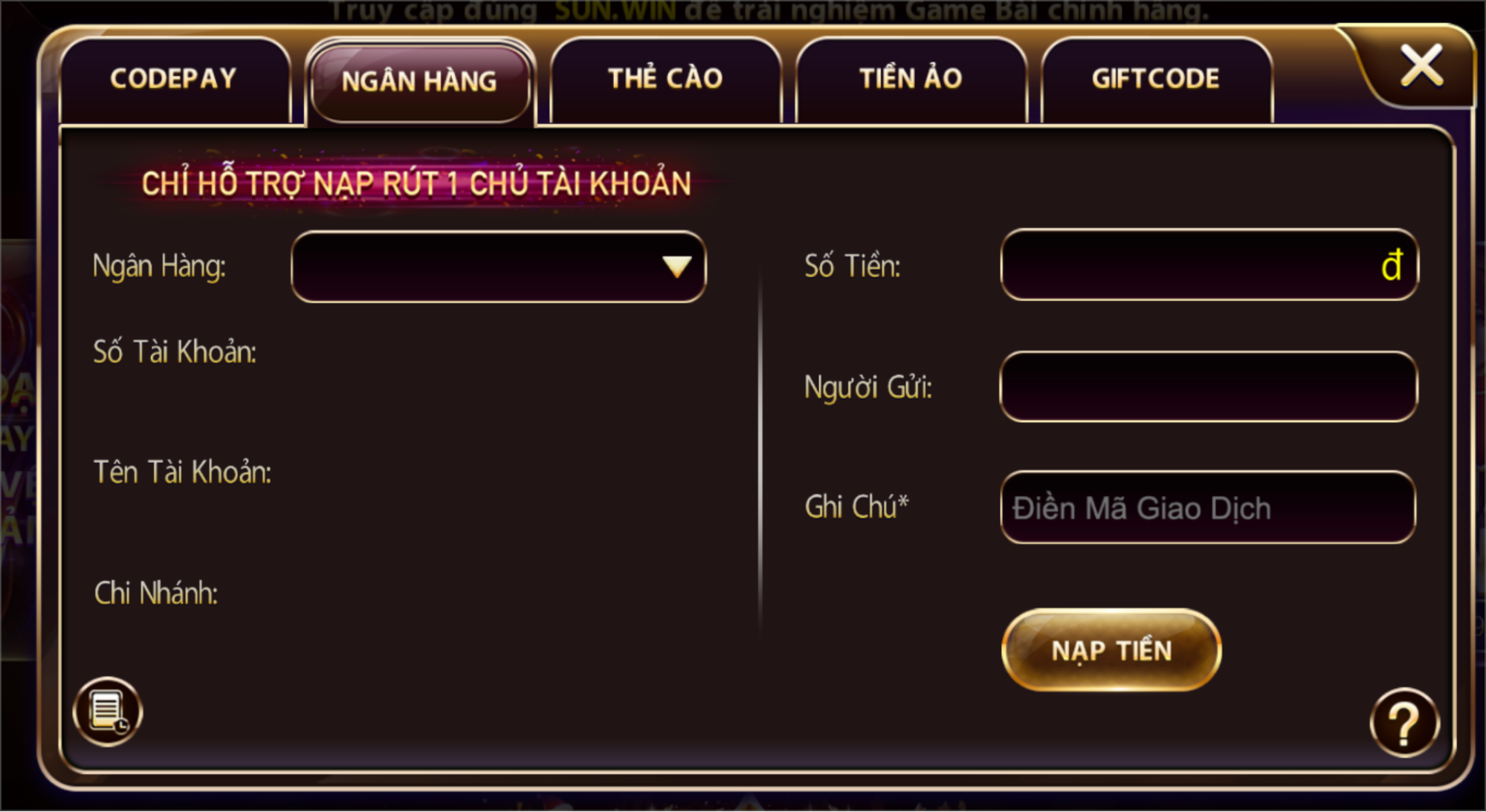 Bạn sẽ nhận nhiều lơi ích khi được hướng dẫn cách nạp tiền Sunwin