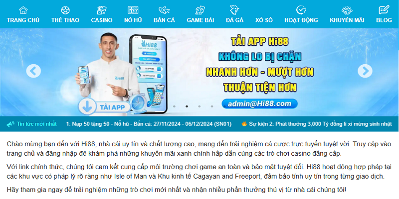 Giao diện Hi88 CMF